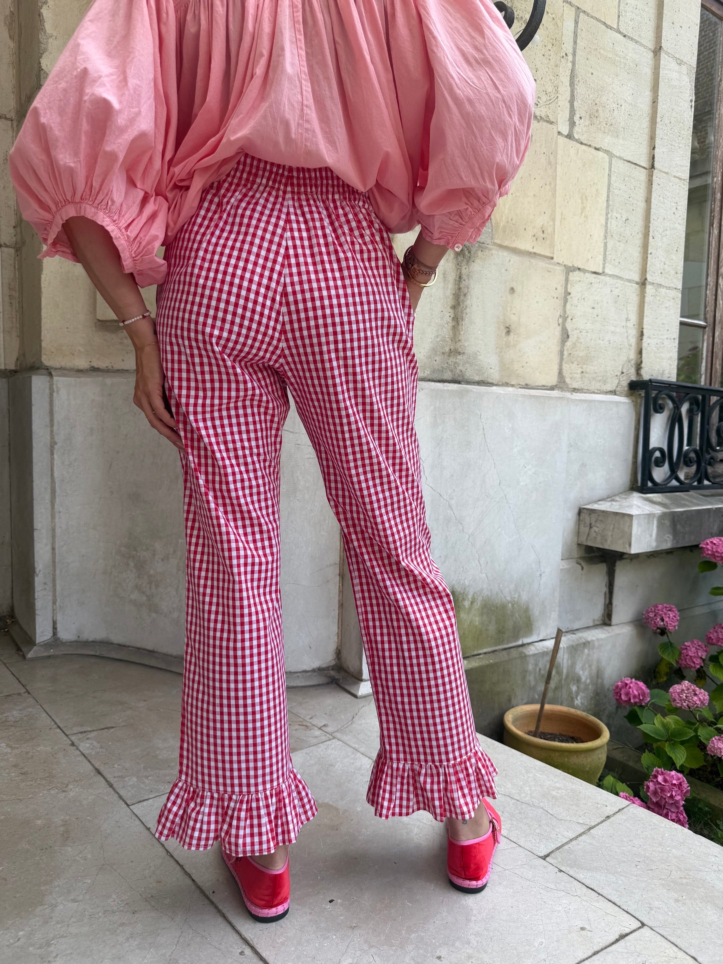 Pantalon Vichy Chéri rouge