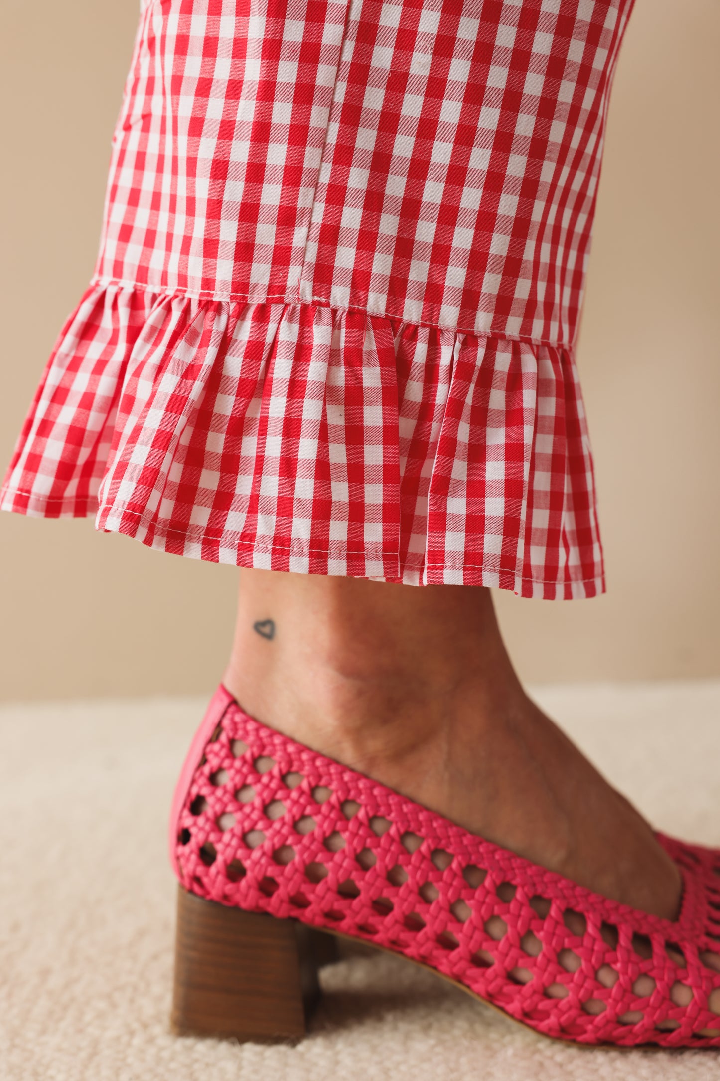 Pantalon Vichy Chéri rouge