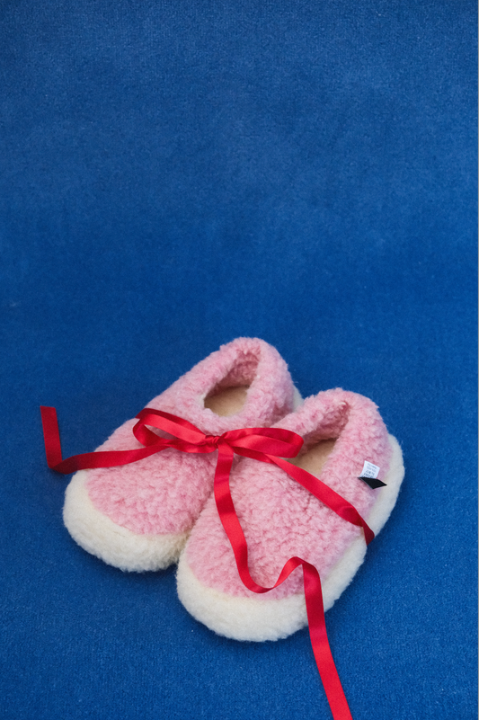 Pantoufles Fluffy rose