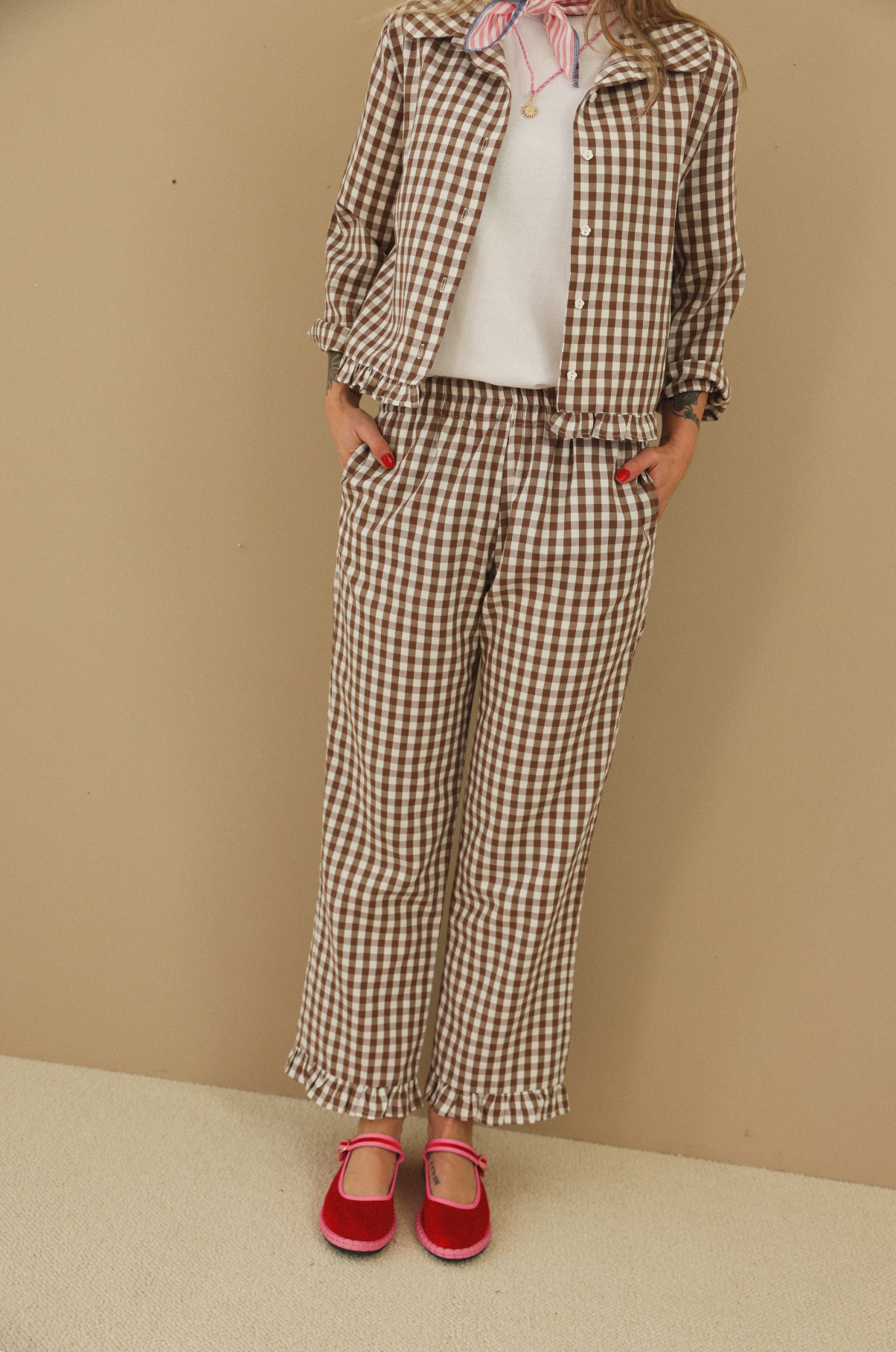 Pantalon Vichy Latte