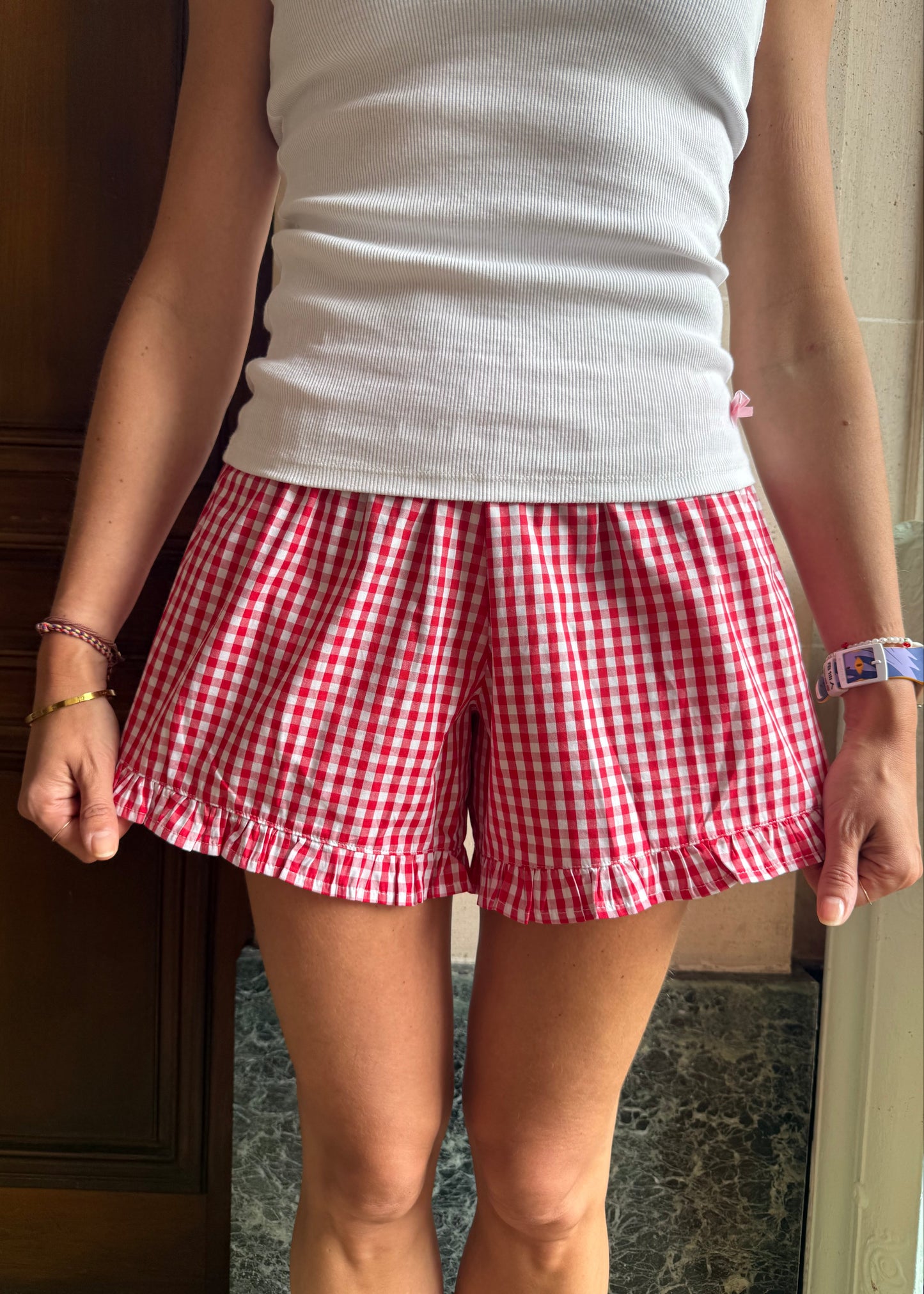 Short Vichy Chéri rouge
