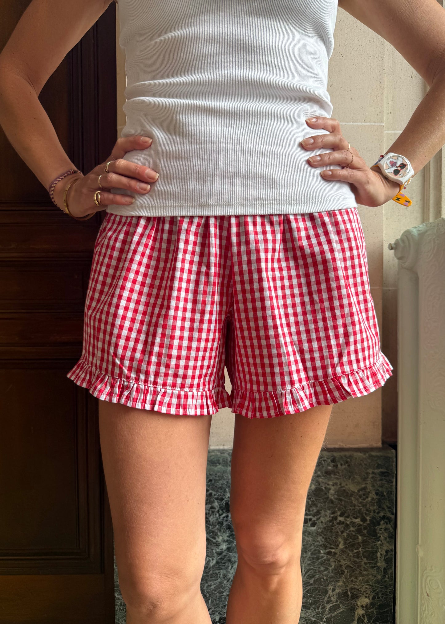Short Vichy Chéri rouge