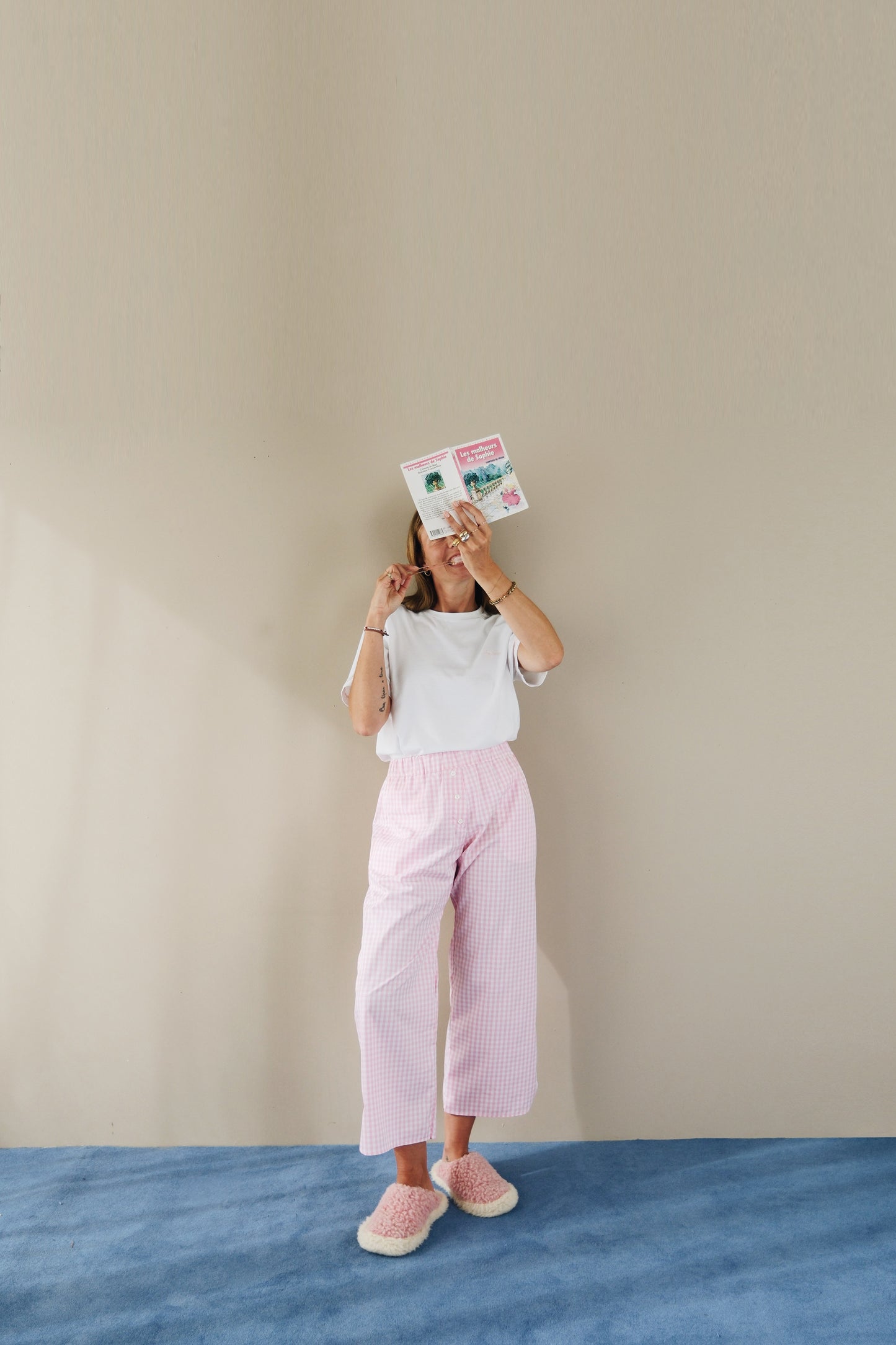 Pantalon Dolly vichy rose