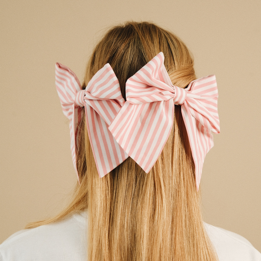 Barrette Noeud XXL Riviera rose